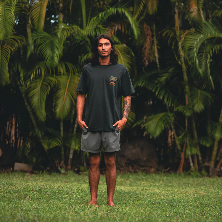 T-Shirt Moto Palm Noir Délavé Roark