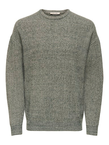 Only & Sons Green and Beige Joe Relax Jumper