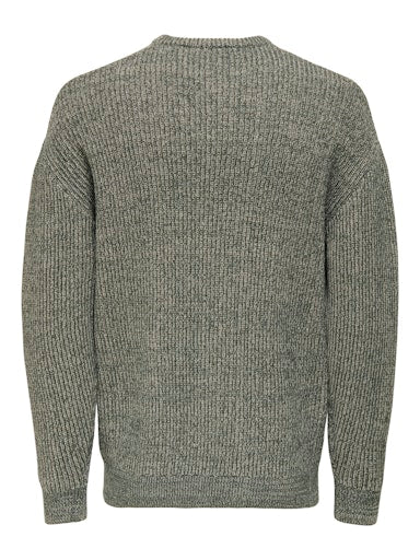 Only & Sons Green and Beige Joe Relax Jumper
