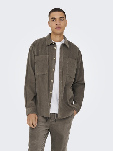 Chemise Alp Cord Brun Falcon Only & Sons