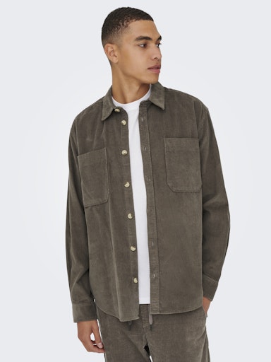 Chemise Alp Cord Brun Falcon Only & Sons