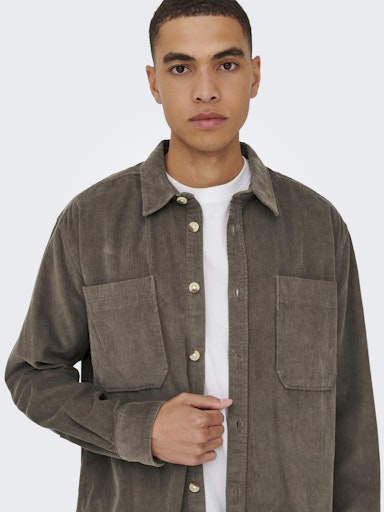 Chemise Alp Cord Brun Falcon Only & Sons