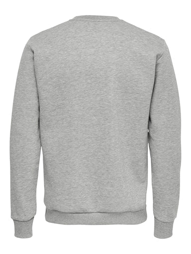 Only & Sons Light Marl Grey Ceres Crew Sweatshirt