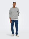 Only & Sons Light Marl Grey Ceres Crew Sweatshirt