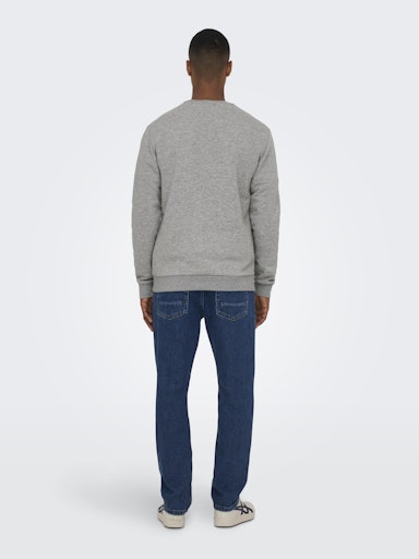 Only & Sons Light Marl Grey Ceres Crew Sweatshirt