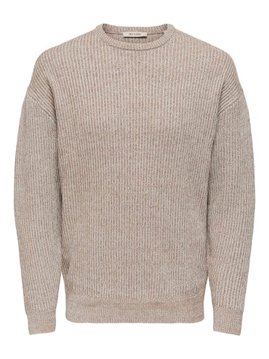 Pull Joe Relax Brun & Beige Only & Sons