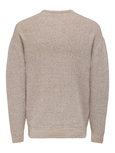 Pull Joe Relax Brun & Beige Only & Sons