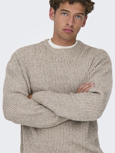 Joe Relax Brown & Beige Only & Sons Sweater