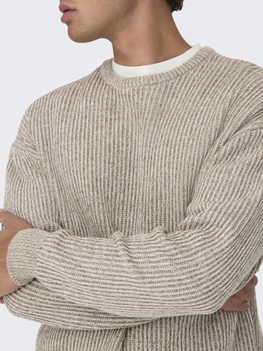 Pull Joe Relax Brun & Beige Only & Sons