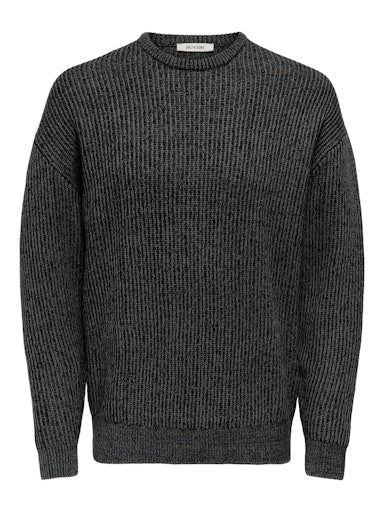Pull Joe Relax Noir & Gris Only & Sons