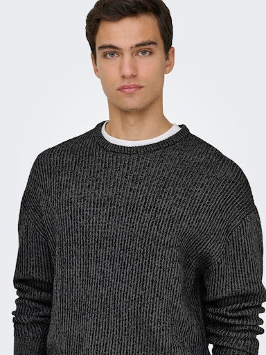 Pull Joe Relax Noir & Gris Only & Sons
