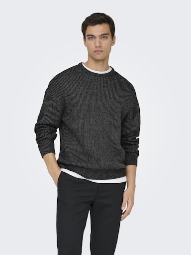 Pull Joe Relax Noir & Gris Only & Sons