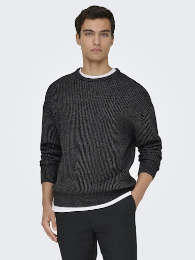Pull Joe Relax Noir & Gris Only & Sons