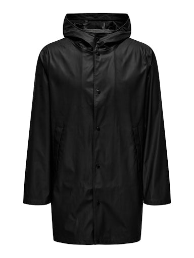 Only & Sons Luca Black Rain Coat