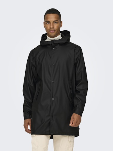 Only & Sons Luca Black Rain Coat