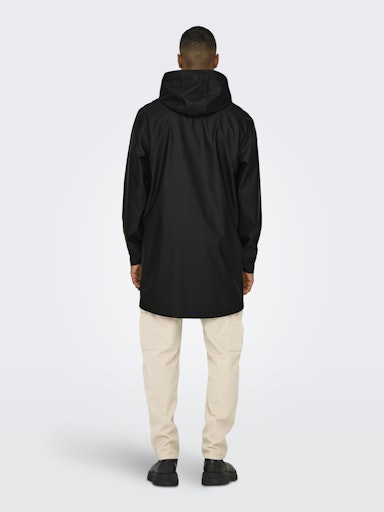 Only & Sons Luca Black Rain Coat
