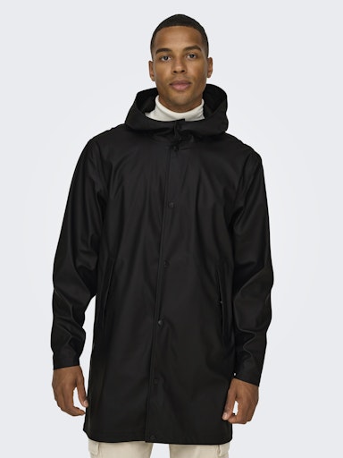 Only & Sons Luca Black Rain Coat
