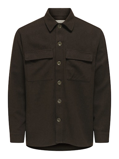 Paul Relaxed Fit Coffee Brown Only & Sons Shirt