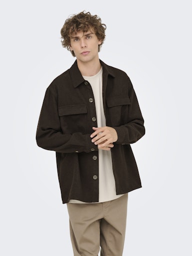 Paul Relaxed Fit Coffee Brown Only & Sons Shirt