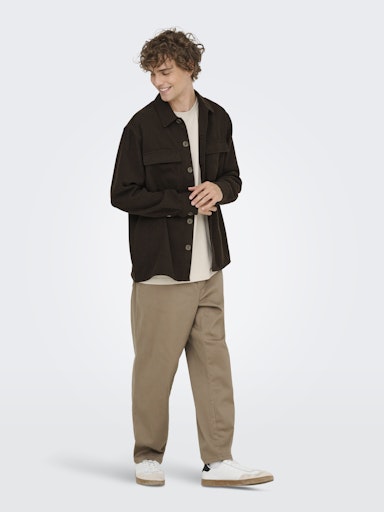 Paul Relaxed Fit Coffee Brown Only & Sons Shirt