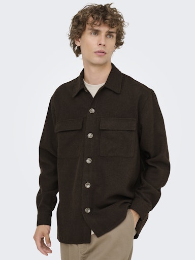 Paul Relaxed Fit Coffee Brown Only & Sons Shirt