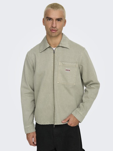 Only & Sons Ray Washed Zip Jacket
