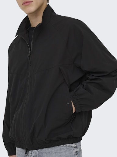 Only & Sons Black Matte Windbreaker
