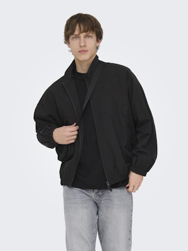 Only & Sons Black Matte Windbreaker