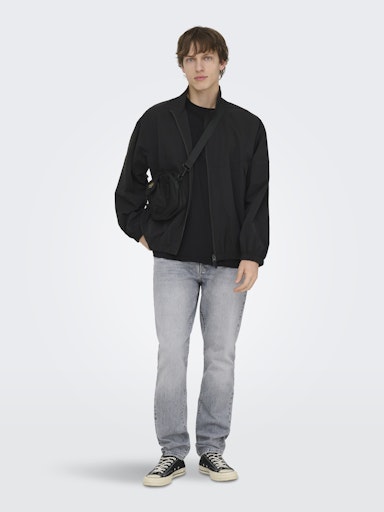 Only & Sons Black Matte Windbreaker