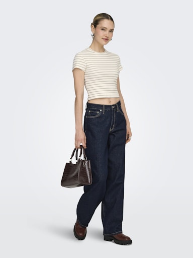 T-Shirt Anits Rayé Beige Olive Only