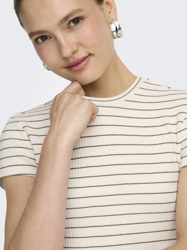 T-Shirt Anits Rayé Beige Olive Only