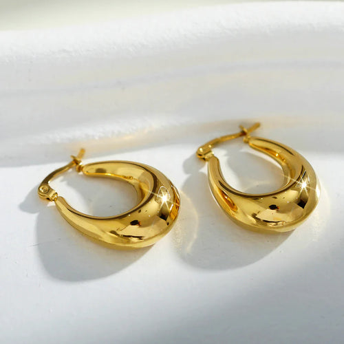Arina Chunky Gold Hackney Nine Earrings