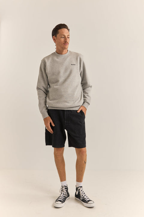 Rhythm Grey Brand Fleece Crewneck