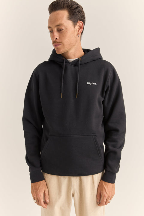 Rhythm Black Brand Fleece Hoodie