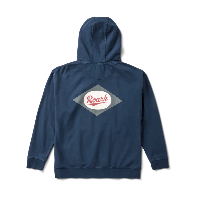Roark Navy Blue Diamond Script Fleece Hoodie