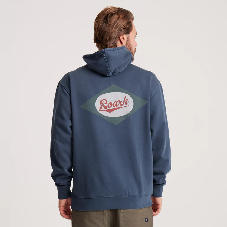 Roark Navy Blue Diamond Script Fleece Hoodie