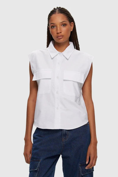 Kuwalla Tee White Oxford Sleeveless Shirt