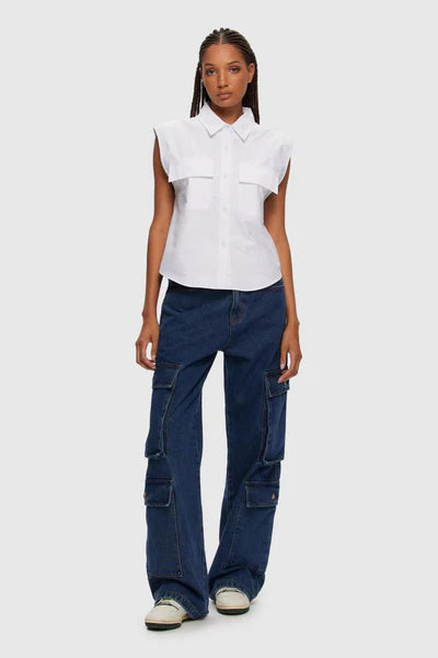 Kuwalla Tee White Oxford Sleeveless Shirt