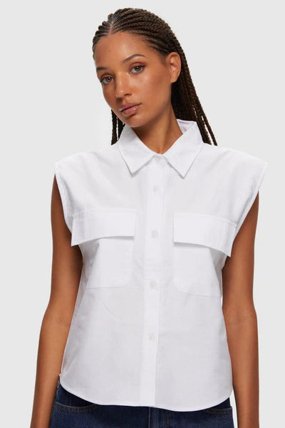 Chemise Sans Manches Oxford Blanc Kuwalla Tee