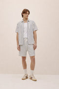 Short Crochet Stripe Blanc Kuwalla Tee
