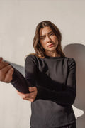 Zoé Black Ribbed Dailystory Top