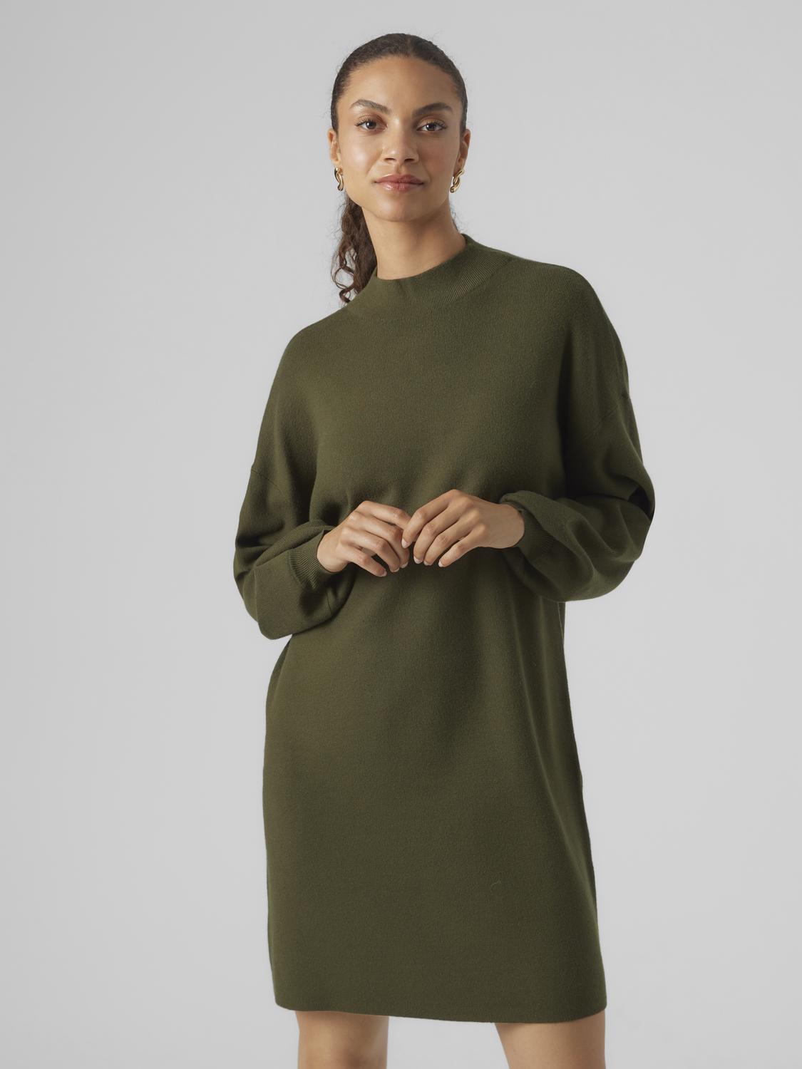 Robe Nancy Funnelneck Vert Rifle Vero Moda