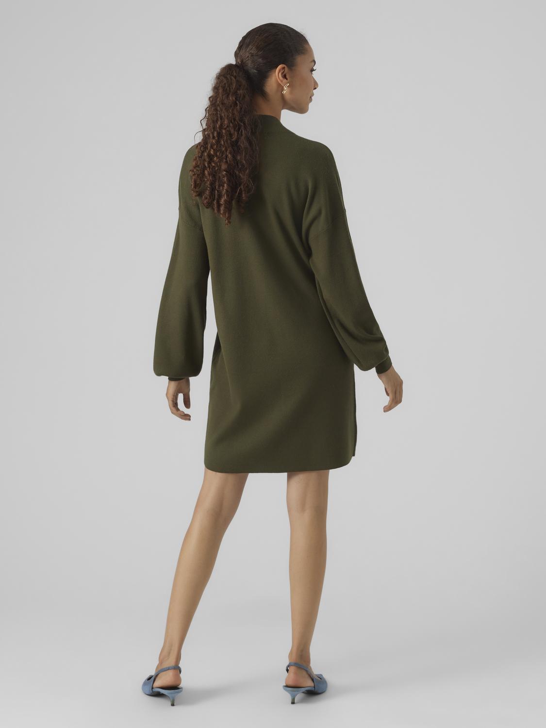 Robe Nancy Funnelneck Vert Rifle Vero Moda