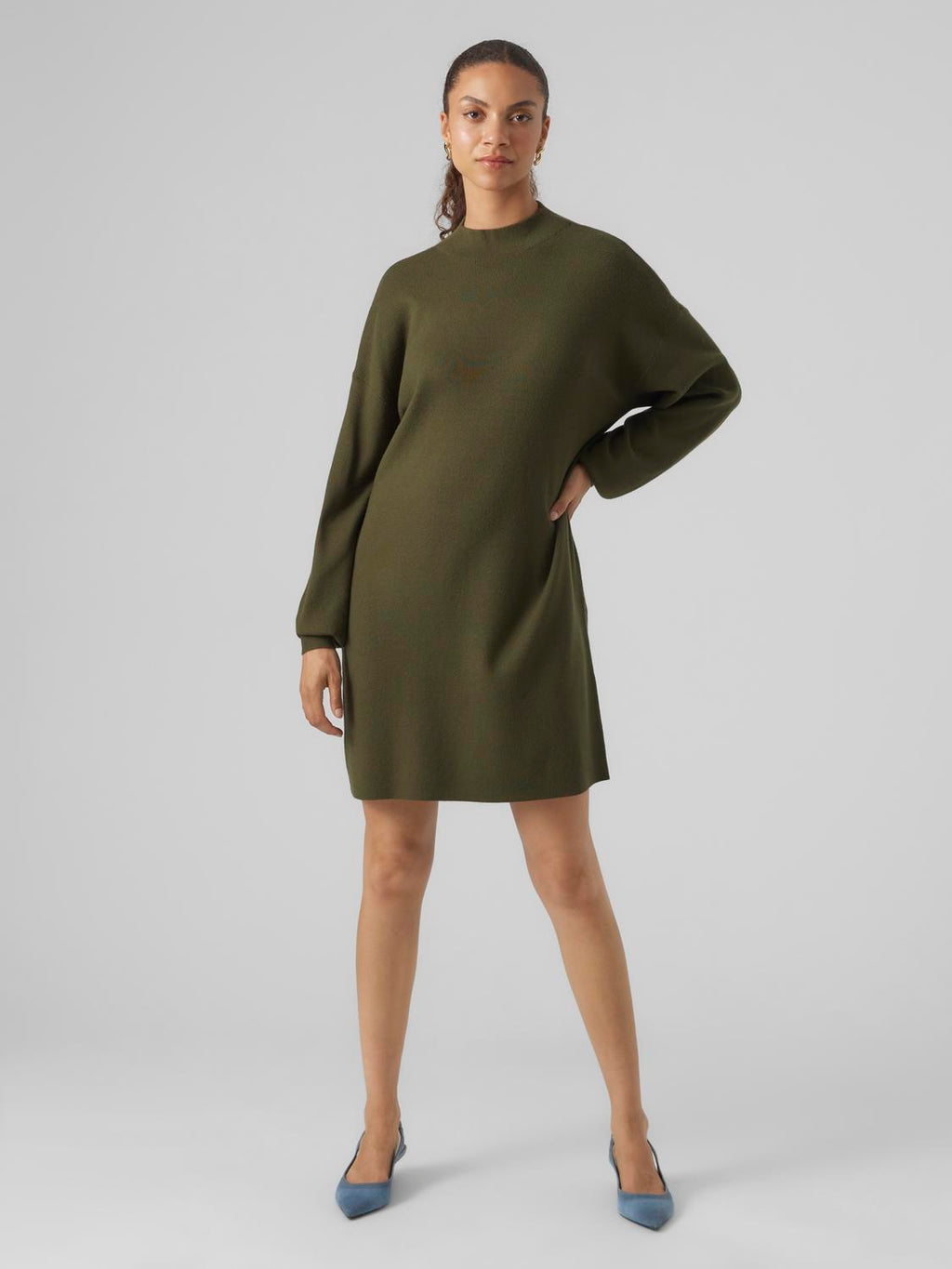 Robe Nancy Funnelneck Vert Rifle Vero Moda