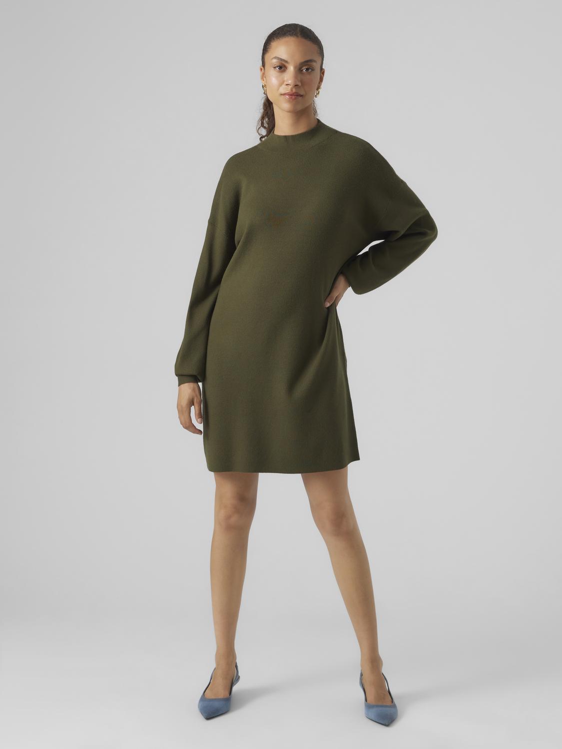 Robe Nancy Funnelneck Vert Rifle Vero Moda
