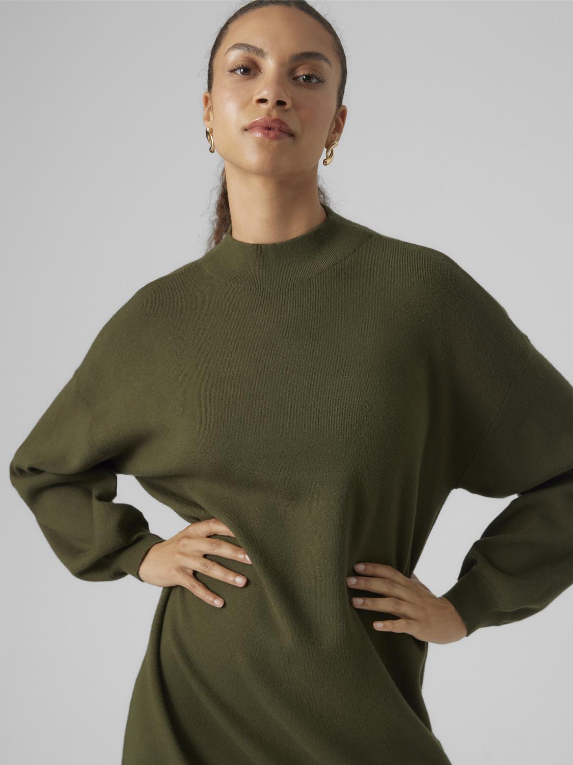 Robe Nancy Funnelneck Vert Rifle Vero Moda