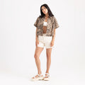 Roark Bless Up Beige & Brown Shirt