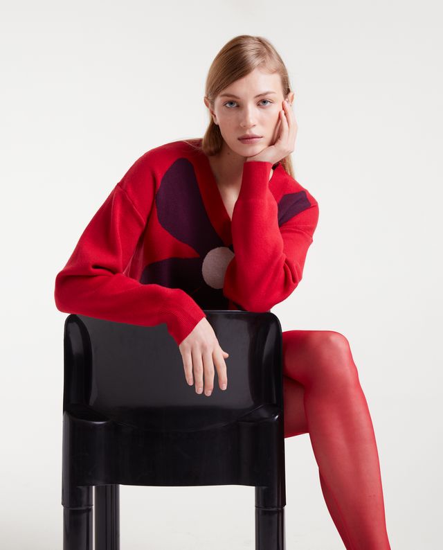 Chandail Jumper Intarsia Rouge Compania Fantastica