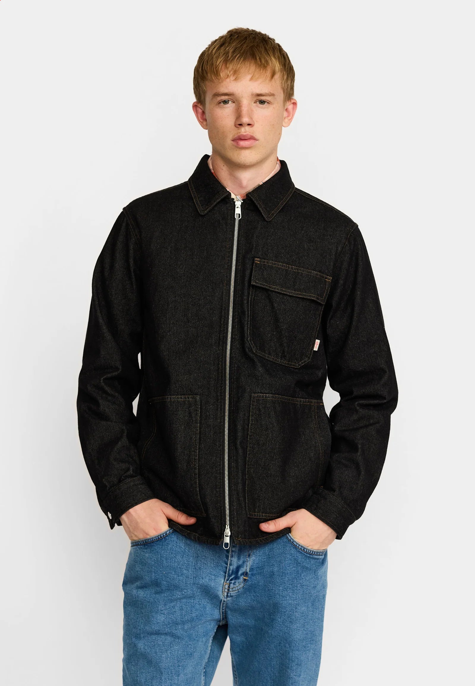 Sur-Chemise 3956 Zipped Denim Worker Noir RVLT