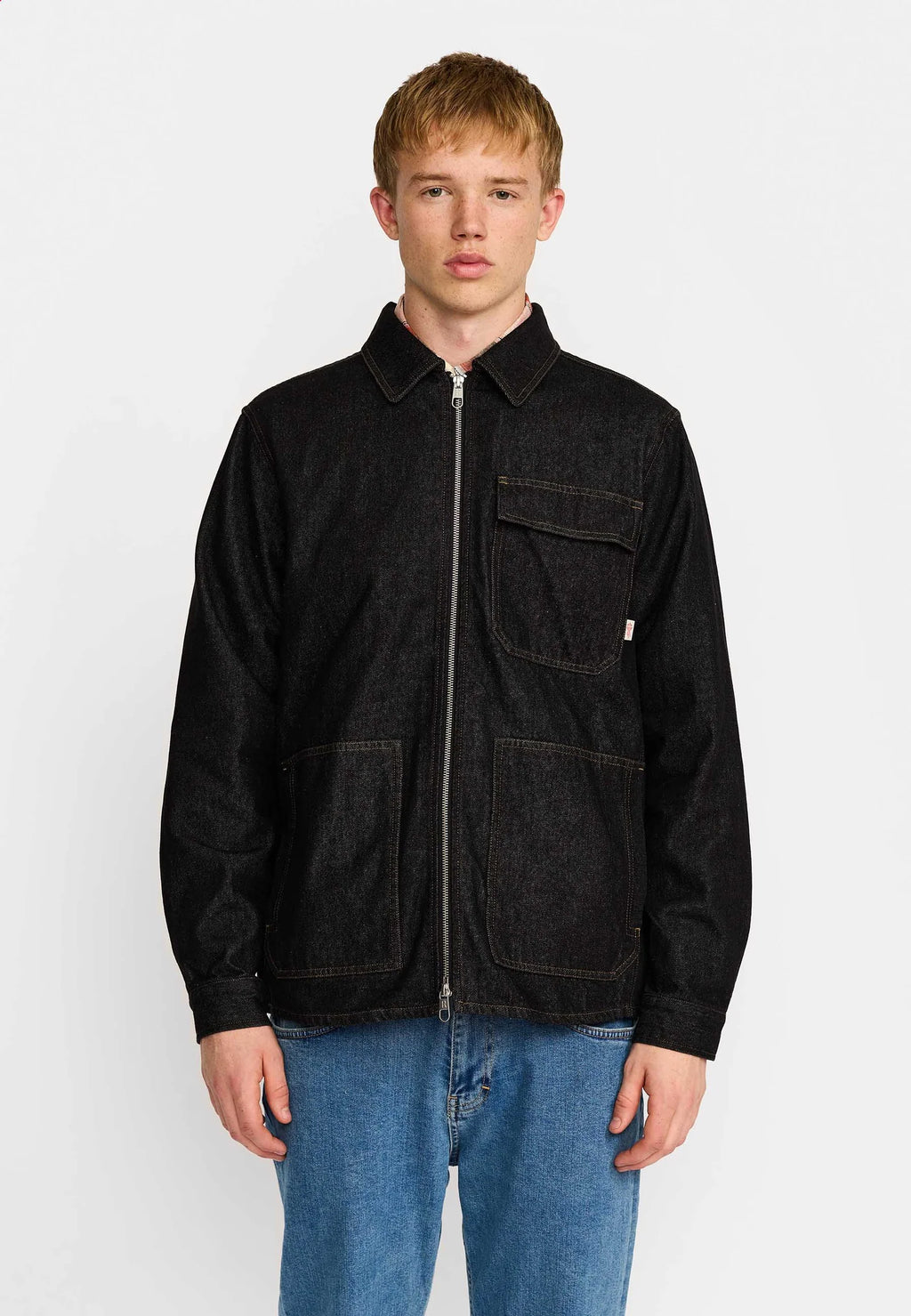 Sur-Chemise 3956 Zipped Denim Worker Noir RVLT